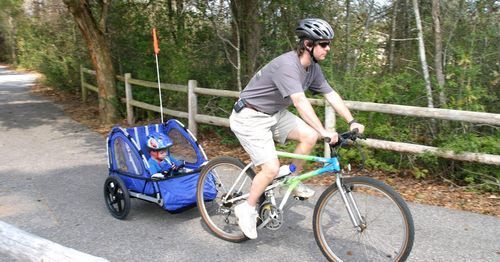 kid pull behind bike trailer