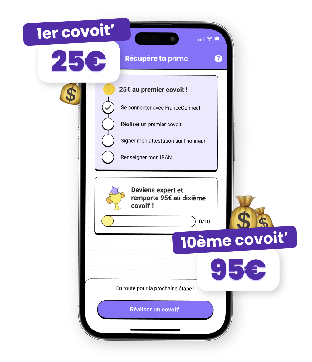120€ de prime covoiturage avec Ynstant