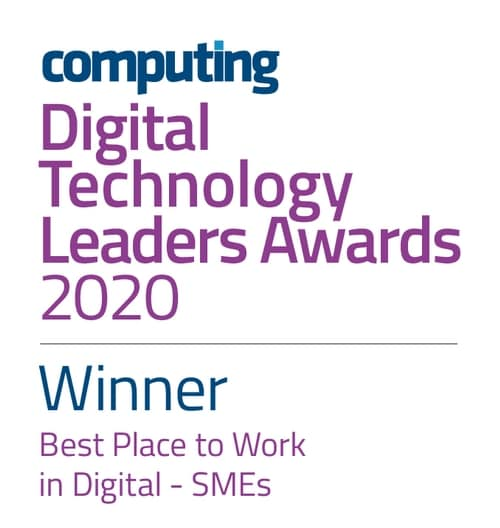 Computing Digital Technology Leaders Awards 2020 Winner Best Place to Work in Digital - SMEs