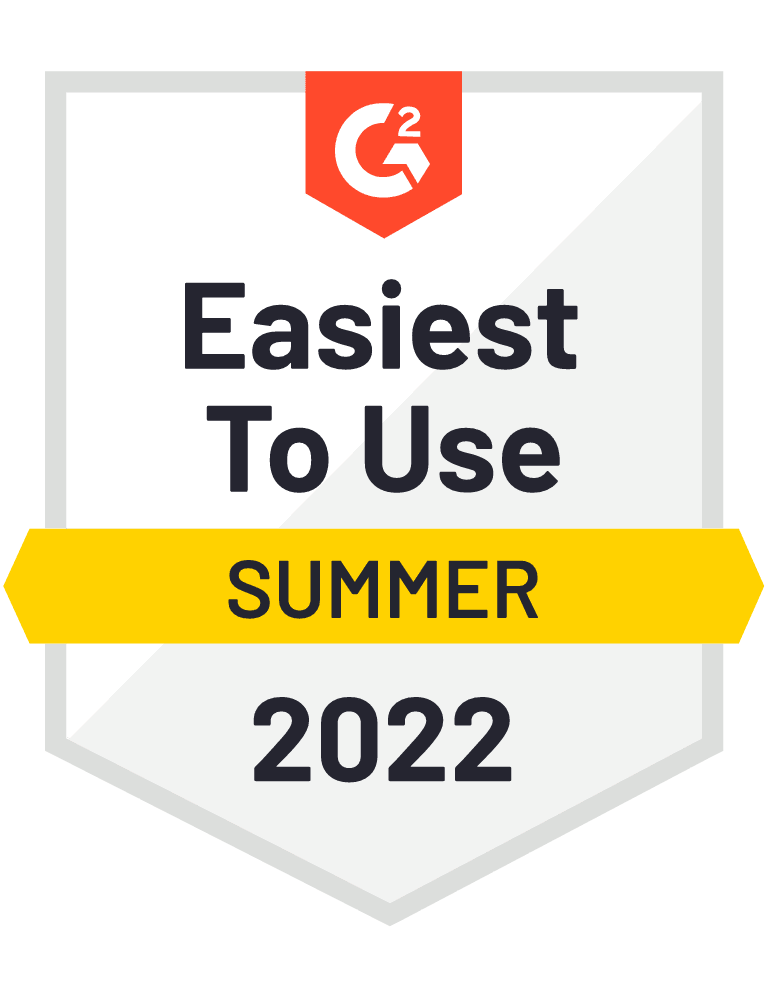 G2 Easiest to Use Summer 2022