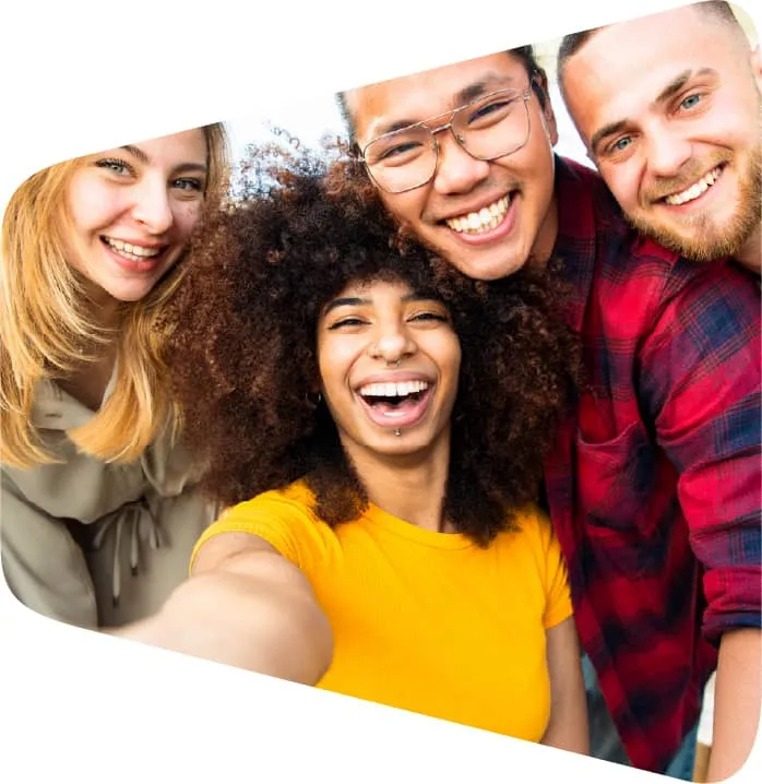 Multi-cultural youth smiling