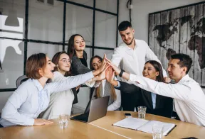 Group of interns finishing the year