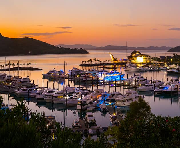 Sunset at Hamilton Island marina