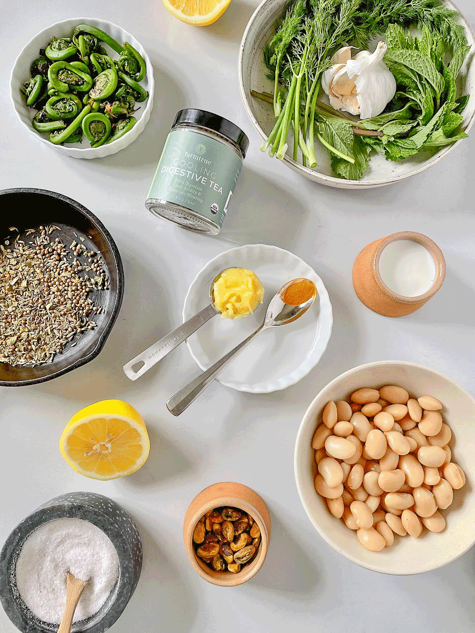 Yogurty Butter Beans with Pistachio Ghee Dukkah