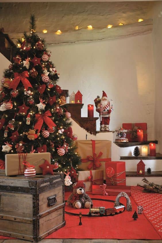 décoration rouge et verte