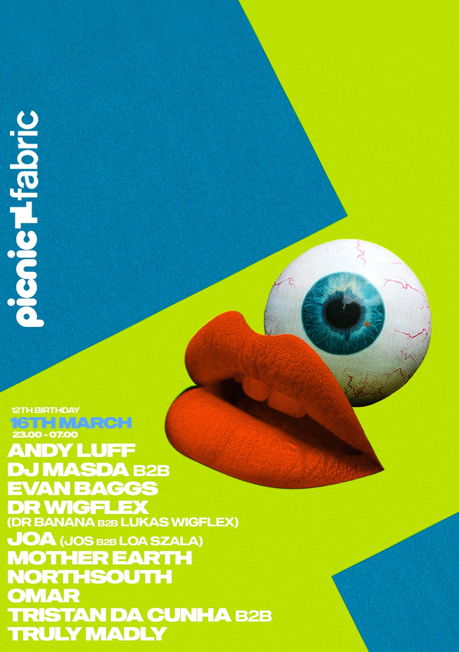 Picnic 12th Birthday Dr Banana, Lukas Wigflex, Any Luff, DJ Masda