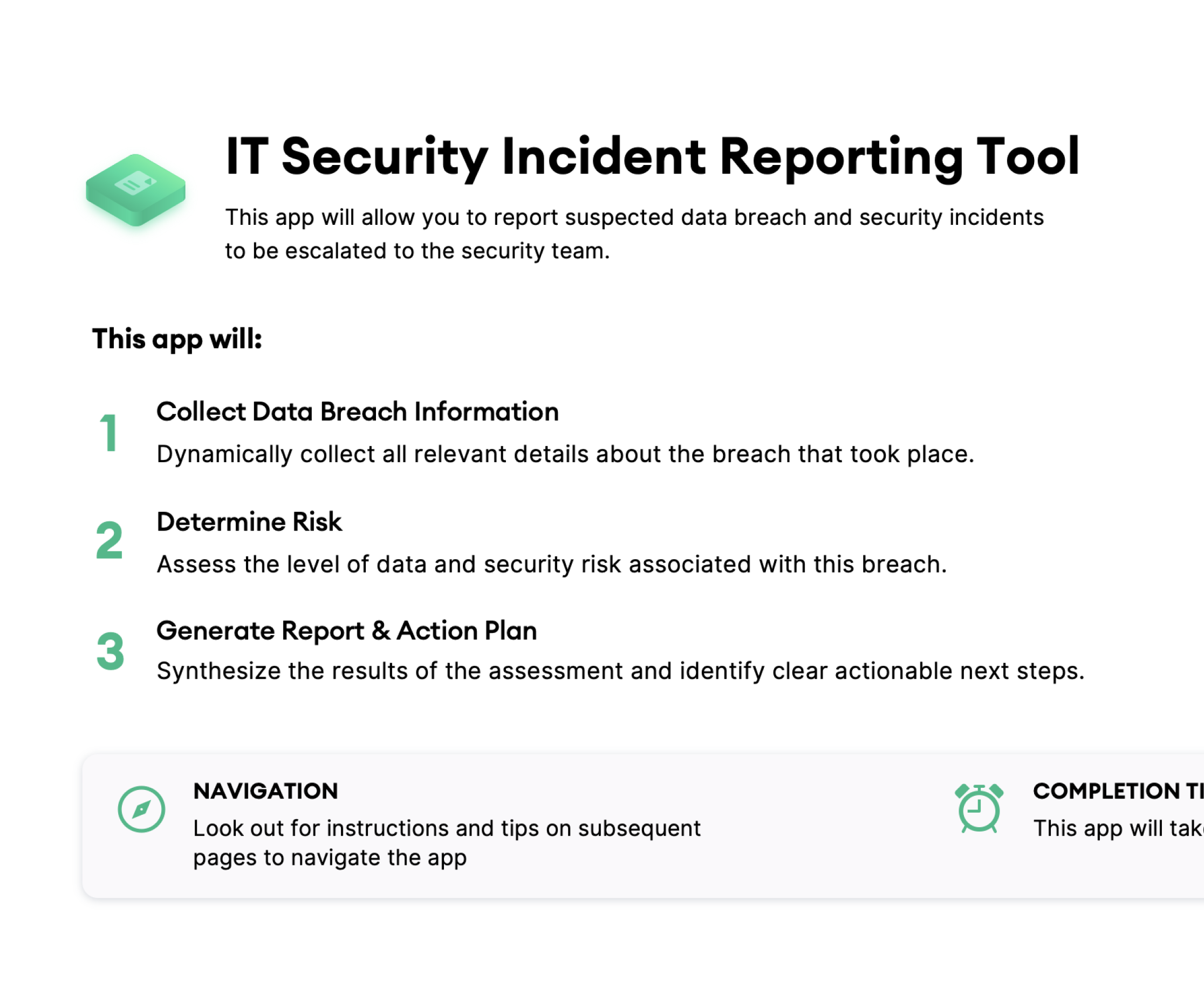 IT Security Incident Reporting Tool Template: Self-service Portal