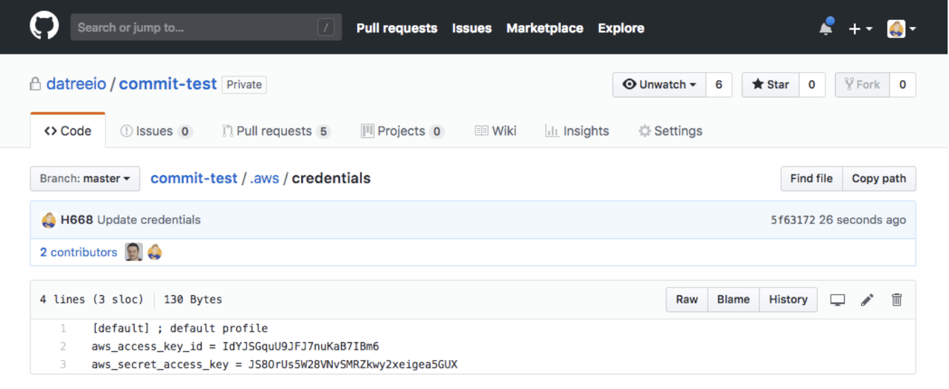 github-secrets-in-code