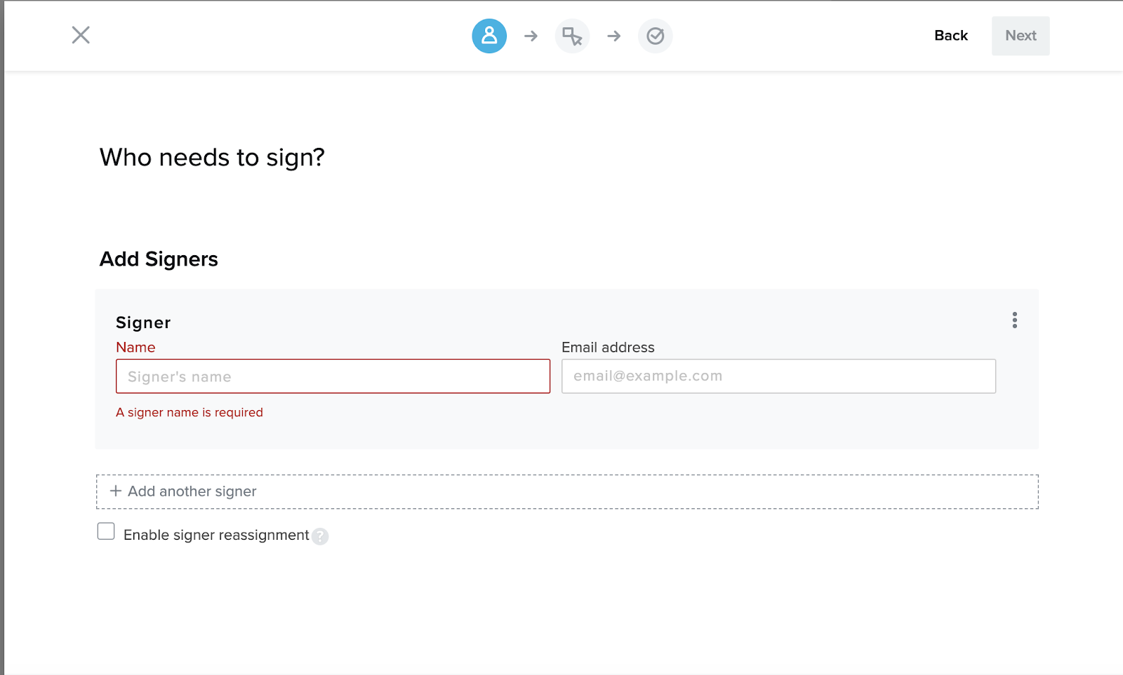 Screenshot showing the new workflow for embedded requesting