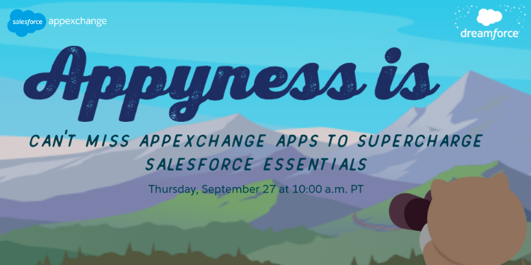Dreamforce "Appyness is" event on September 27 at 10am PT