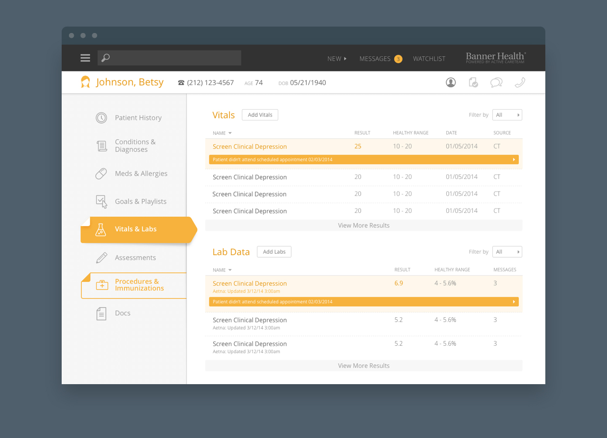 A screenshot of the Healthagen dashboard screen