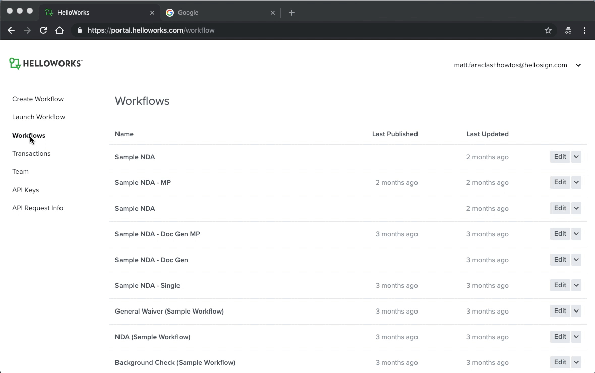 HelloWorks create a sharable link screenshot