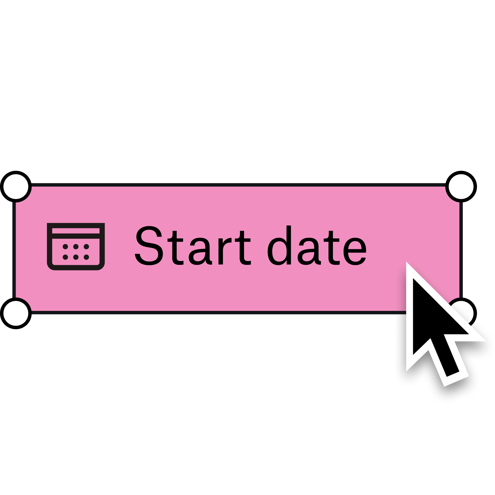 a pink form fill box labeled "start date"