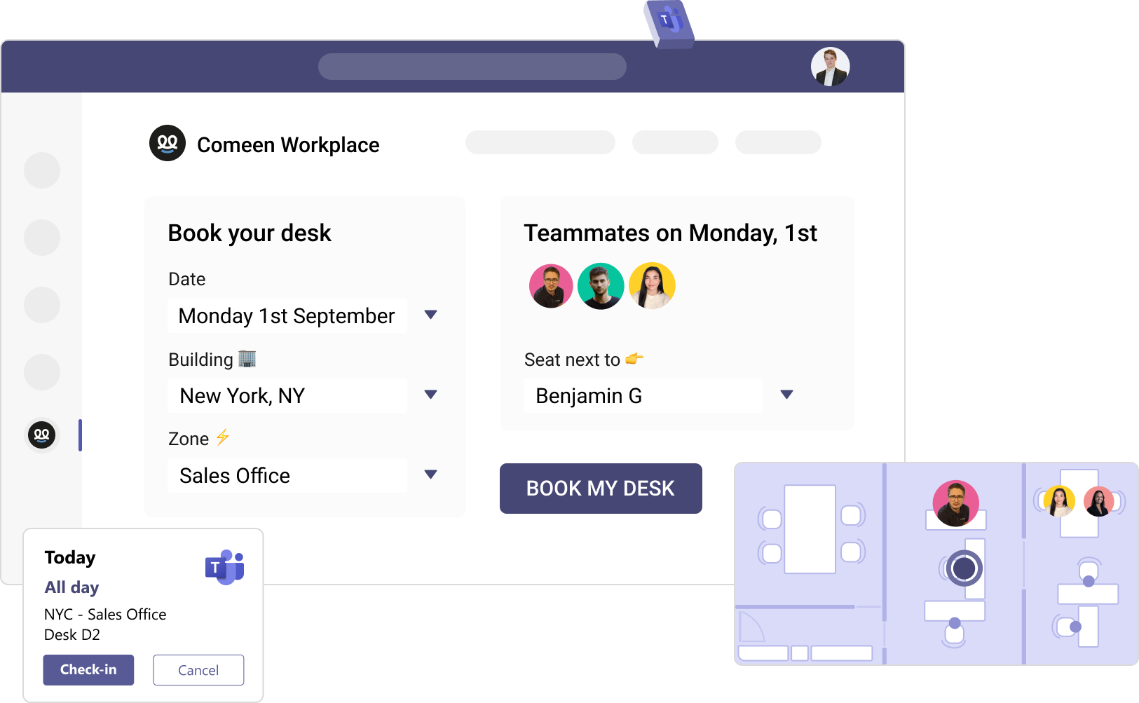 The Microsoft Teams Integration with Comeen Workplace