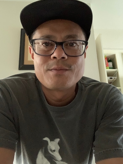 mitchell thieman selfie greyhound