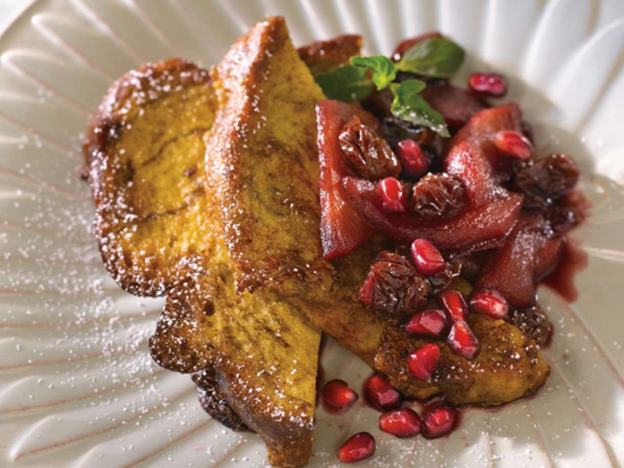 Cinnamon French Toast with POM Apple Compote POM Wonderful