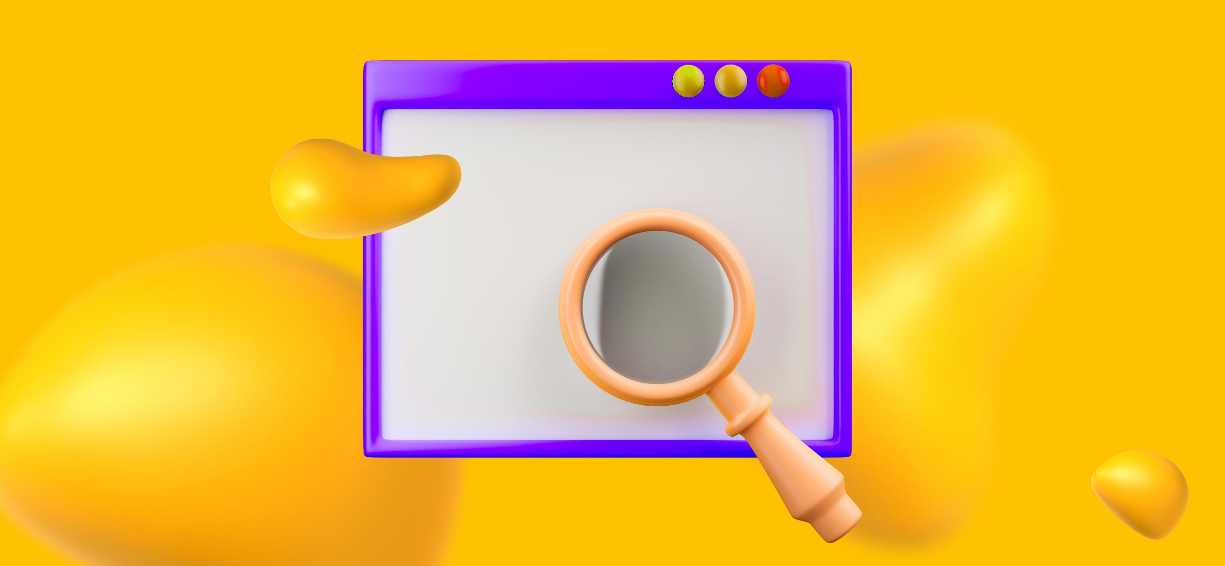 A screen with a magnifying glass.