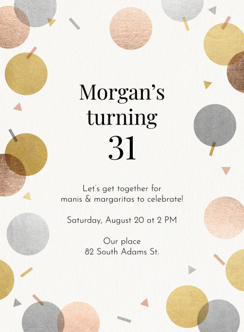 Big Confetti Foil Evite