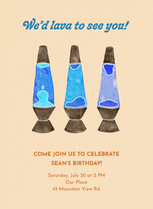 Groovy Lava Lamp Evite