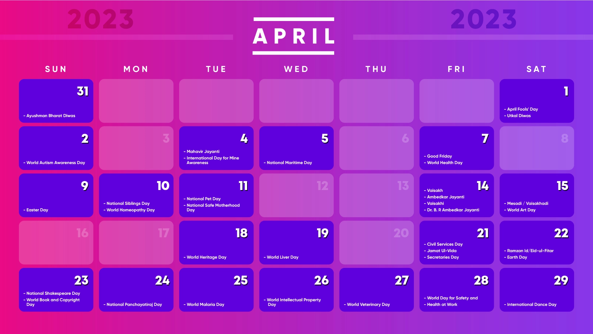 April Content Calendar