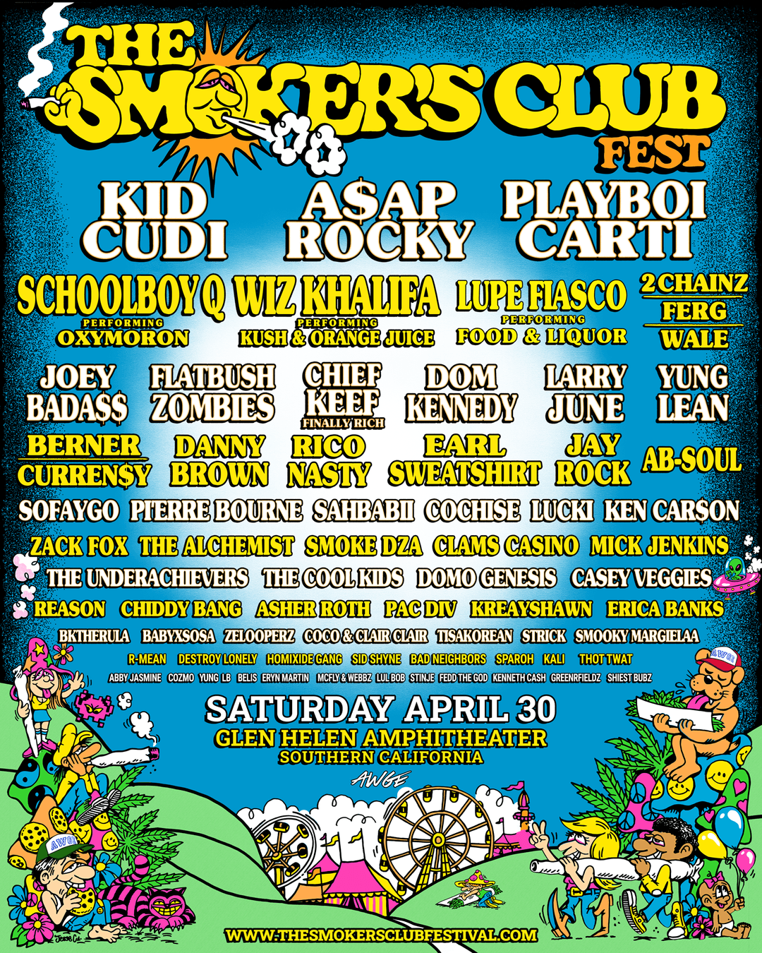 The Smoker's Club Festival April 30, 2022 Glen Helen Amphitheater