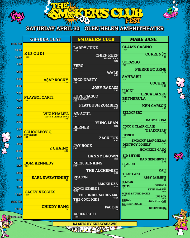 The Smoker's Club Festival April 30, 2022 Glen Helen Amphitheater