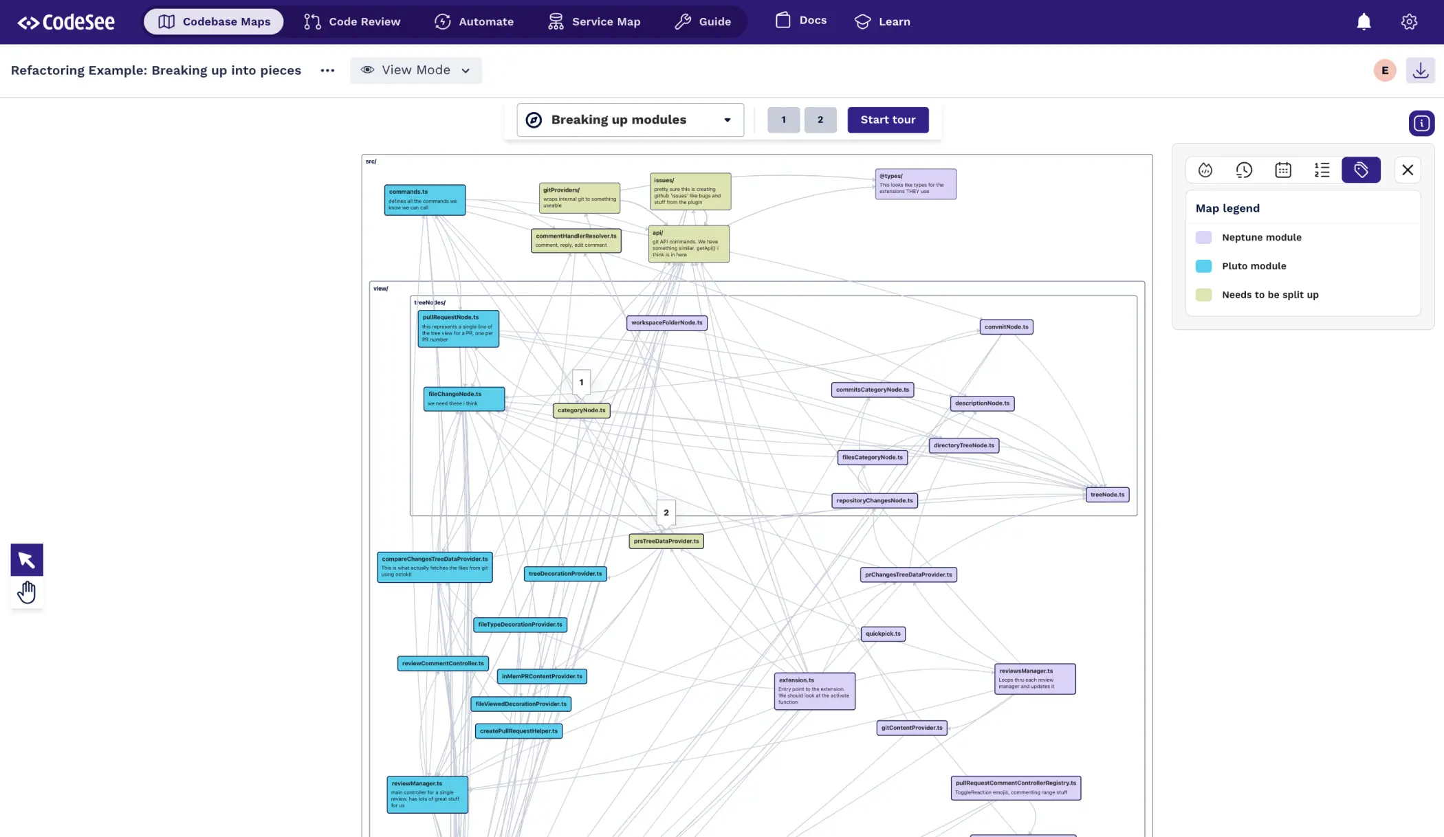 Screenshot of CodeSee product in use