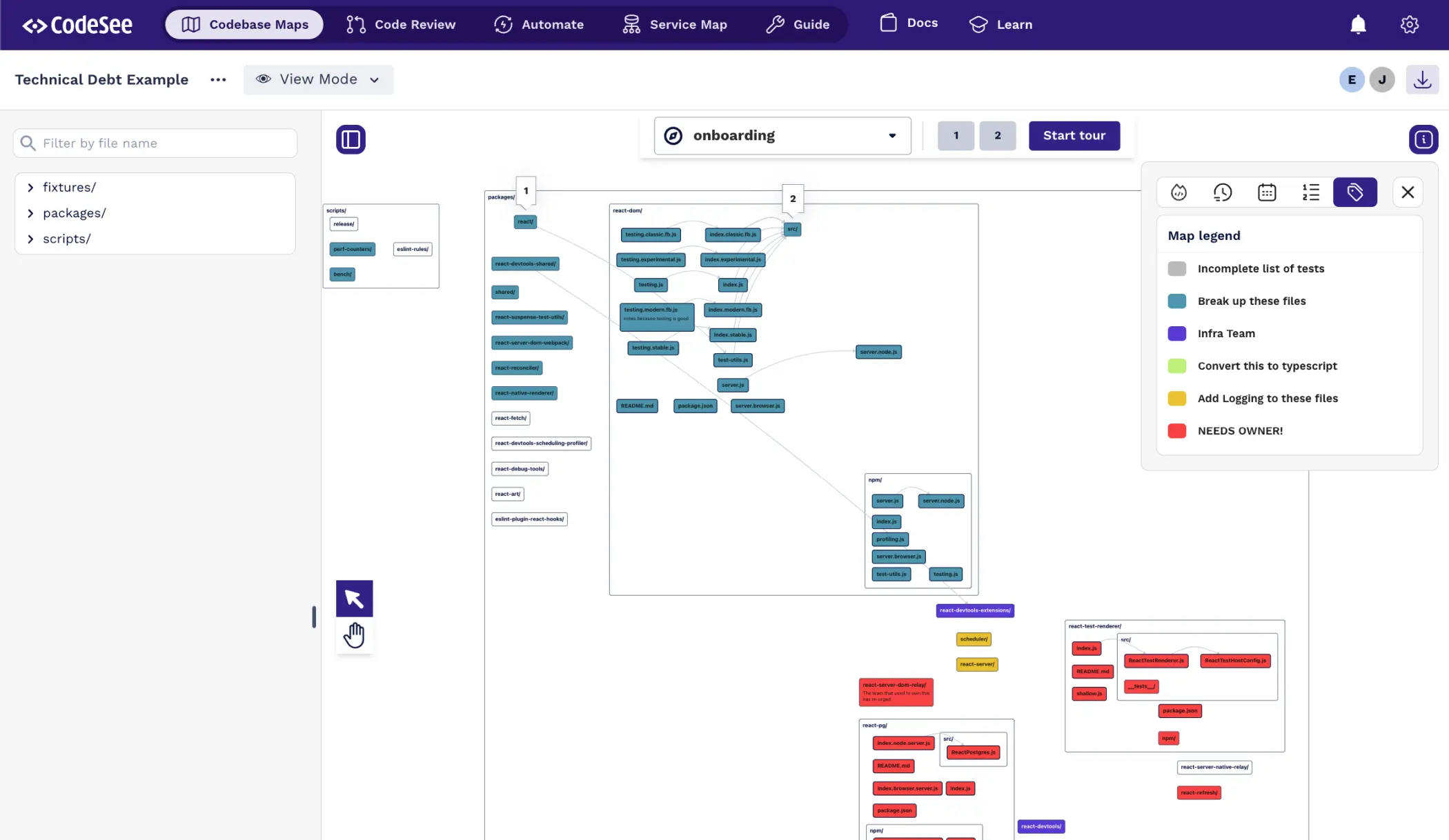 Screenshot of CodeSee product in use