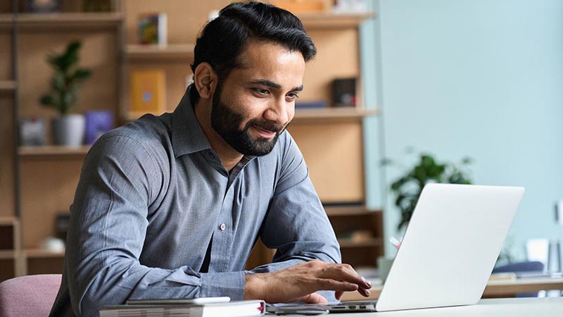 Man using computer