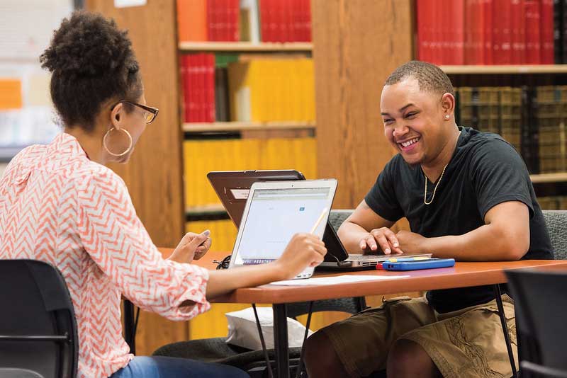 PennWest Edinboro students studying and talking