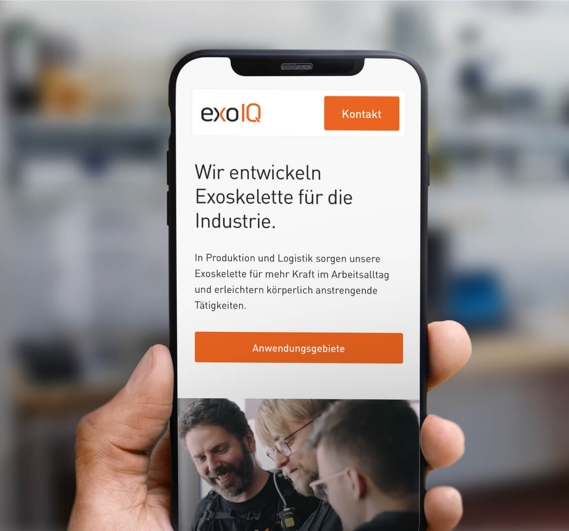 Die Zukunft der Arbeit neu gedacht. Erlebbare Corporate Webseite für exoIQ.