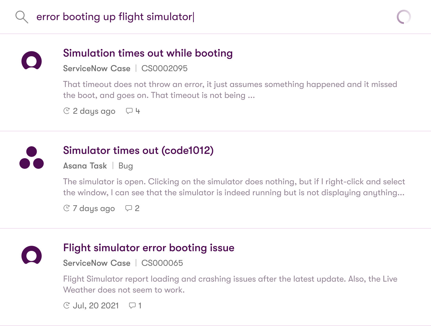 Search query results for support
