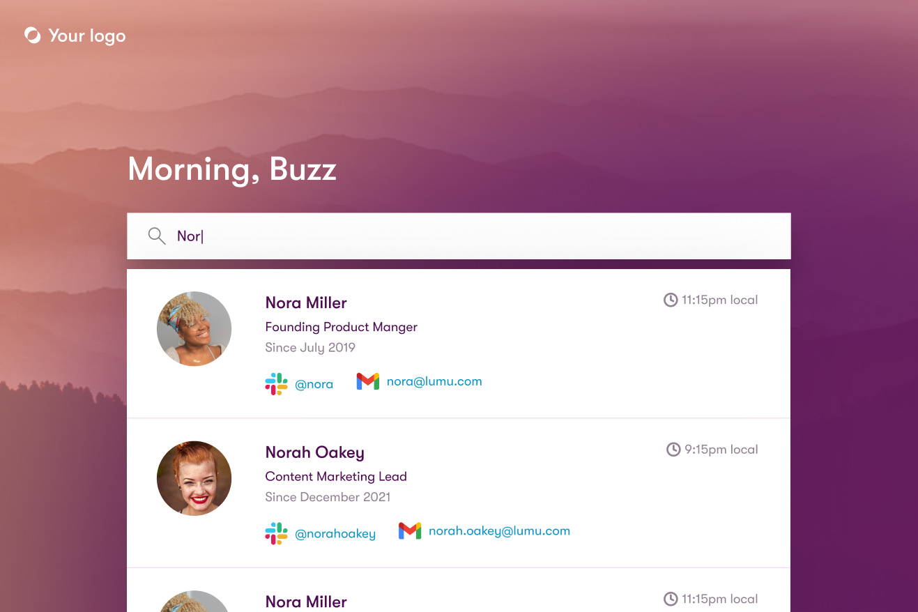 Bookmark screen of the Dashworks UI with a photo background