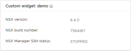 vSphere 6.4 NSX Custom Widget Demo