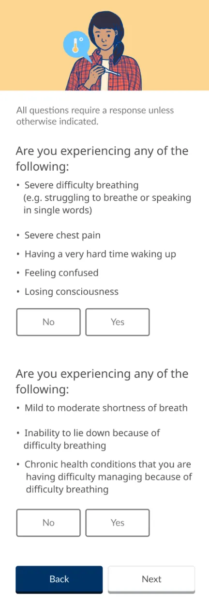Phone Screen Mockup showing Symptom Checker