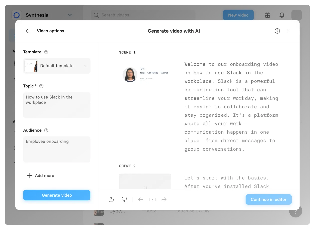 Synthesia AI Script Generator DiscoverMyBusiness