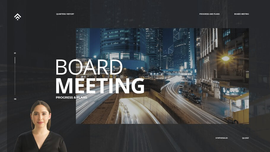 Board Meeting Presentation Template Synthesia Video Templates