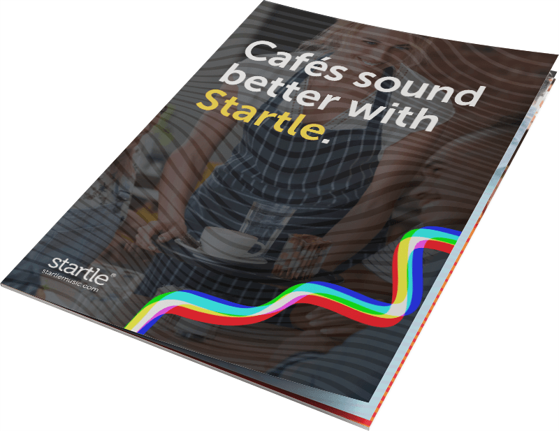 Cafes sound better with Startle brochure