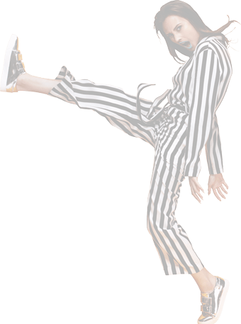 Woman kicking high
