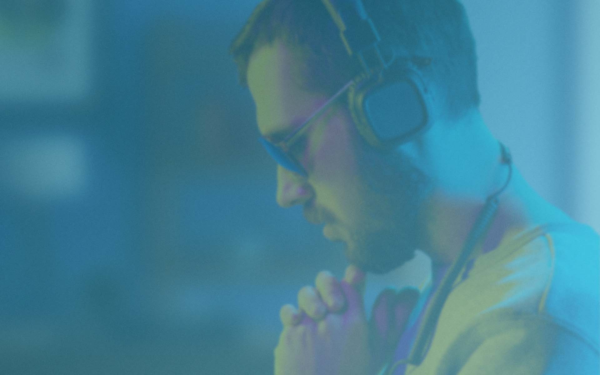 Man with headphones