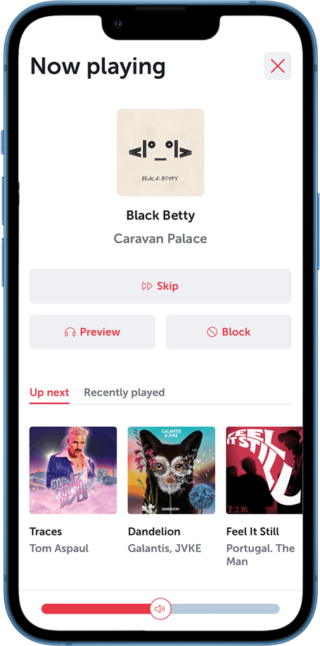iPhone showing Now Playing controls
