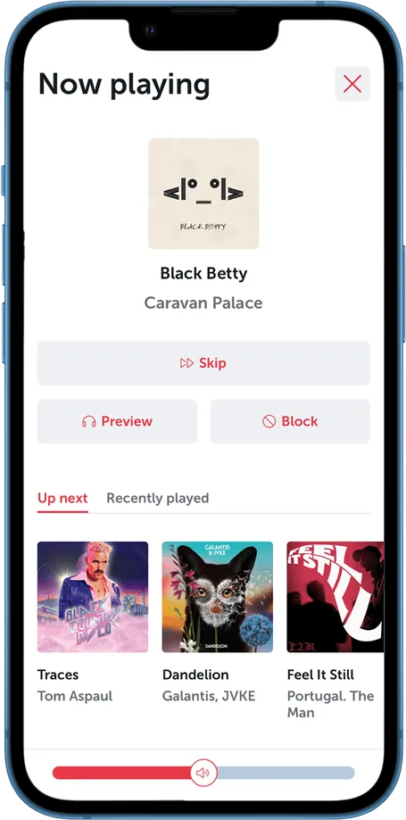 iPhone showing Now Playing controls