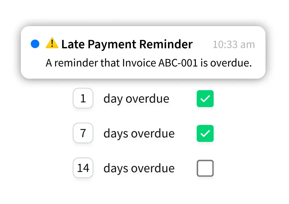 Automatically send late payment reminders from Thriday