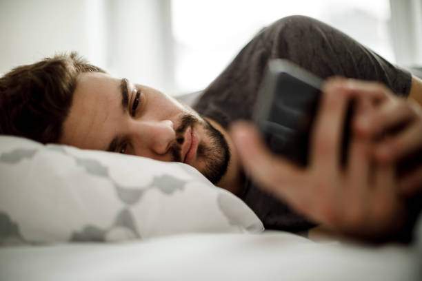 Man looking on smartphone