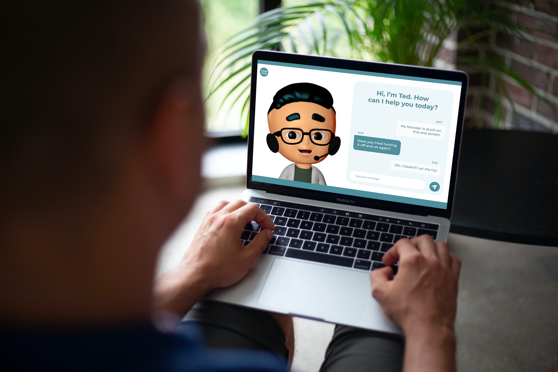 Man looking at laptop