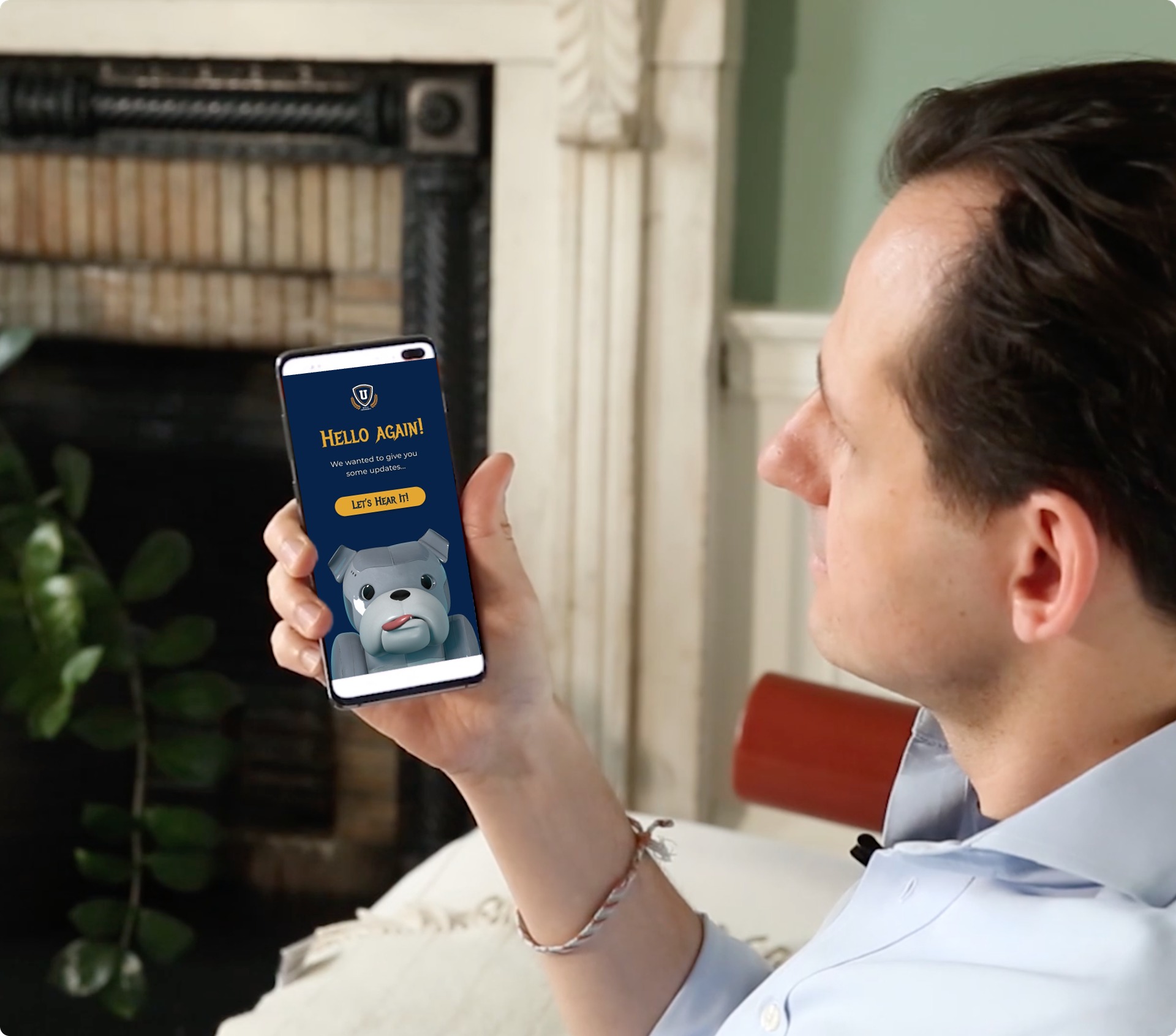 Man looking at smartphone