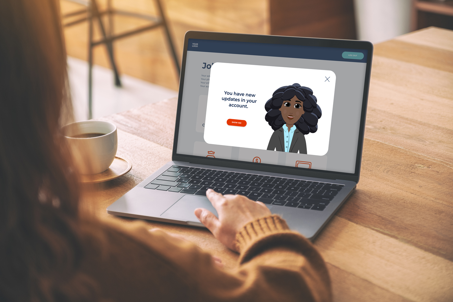 Woman using laptop