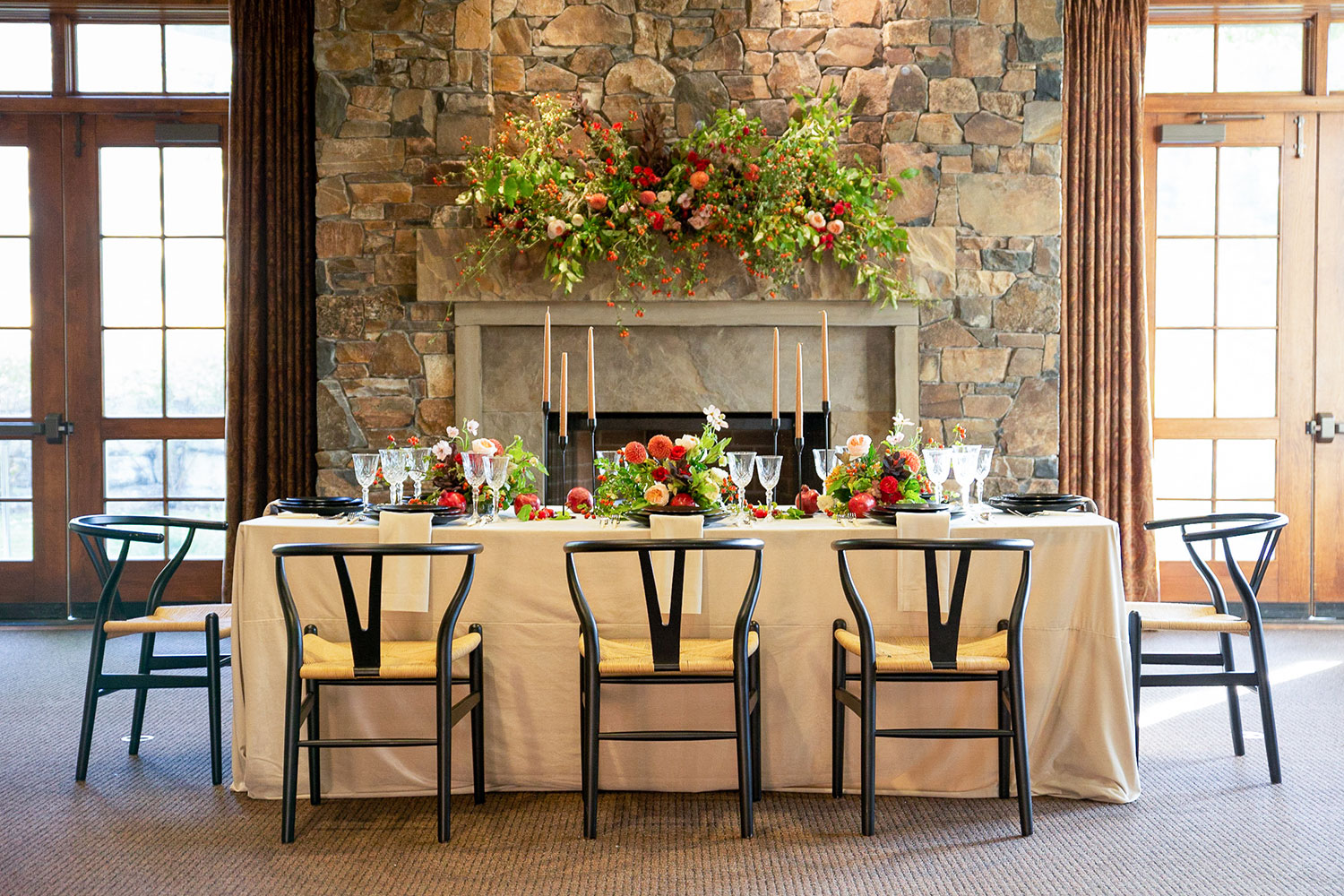 wedding reception table setup