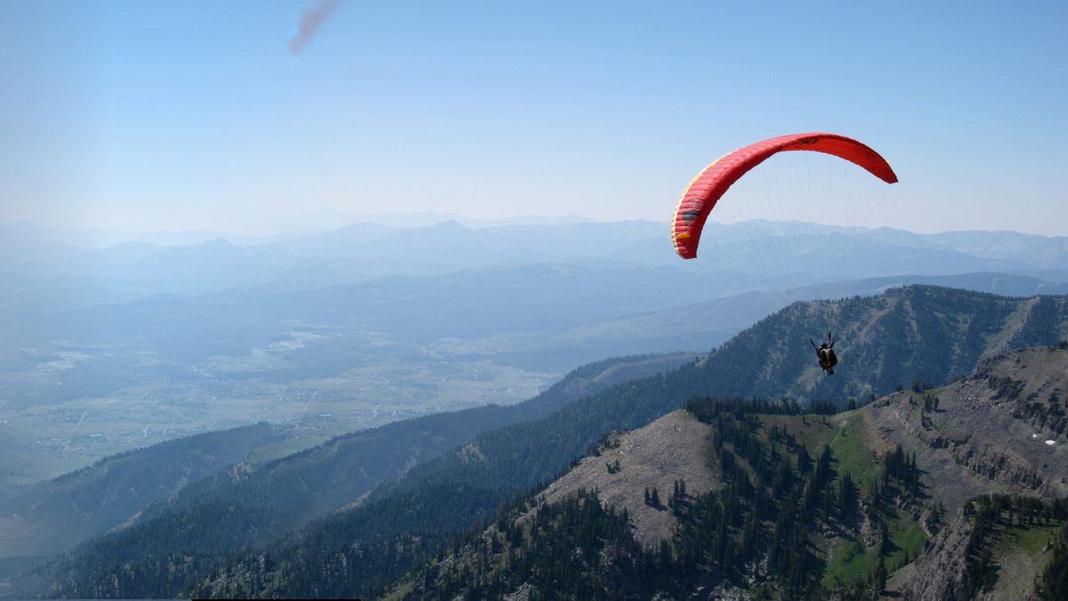 person paragliding