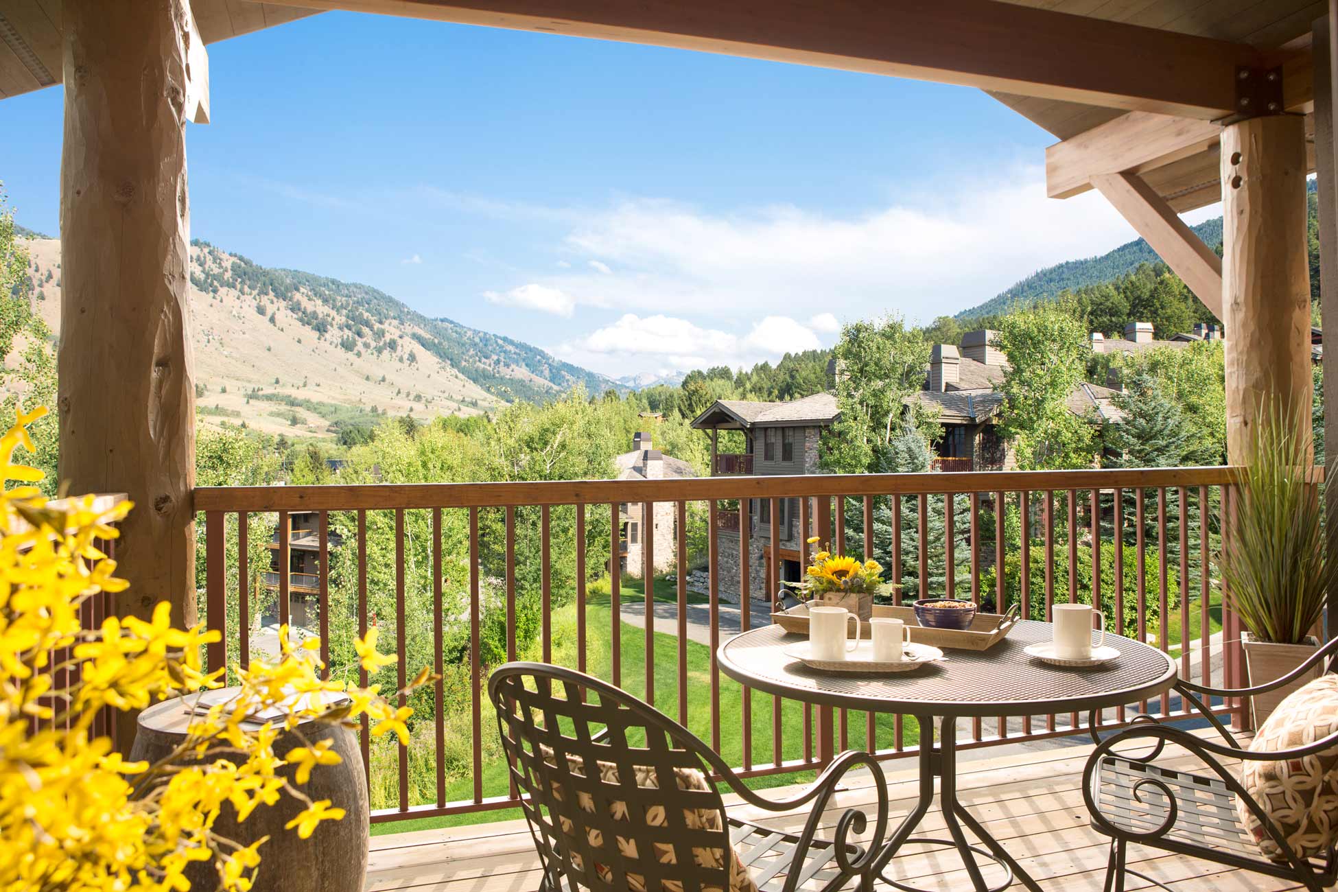 Condo balcony view overlooking the mountains